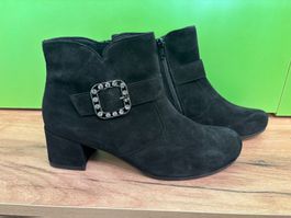 Damen Stiefeletten schwarz Wildleder / Gr. 39.5 NEU!!