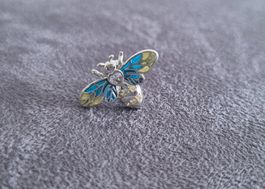 Silber Charm Biene farbig +Garantie