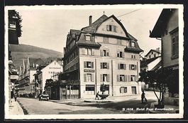Ennetbaden, Badstrasse mit Hotel Post un
