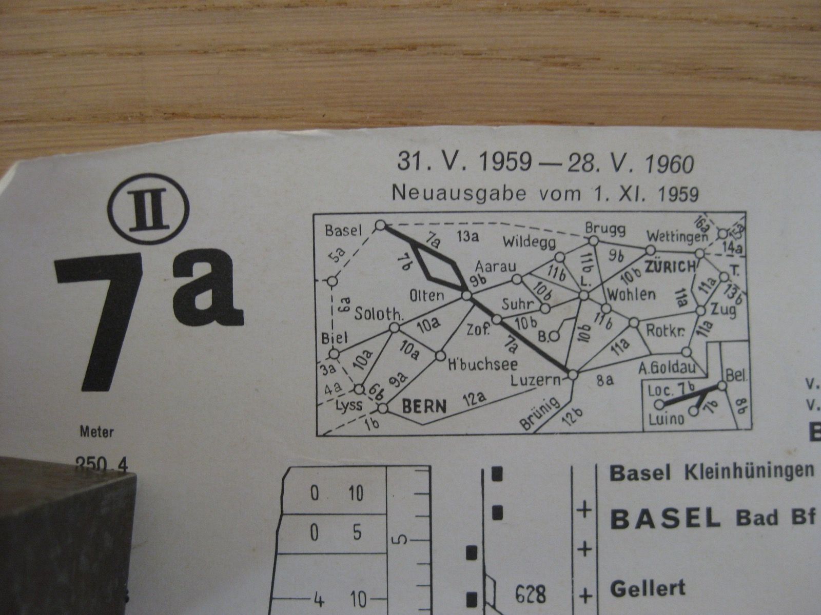 Livres: Grafischer Fahrplan SBB 7a, 1959/60 – D'occasion à Malters par Marosko 1