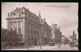 Lausanne, Banque Cantonale et Hotel des 