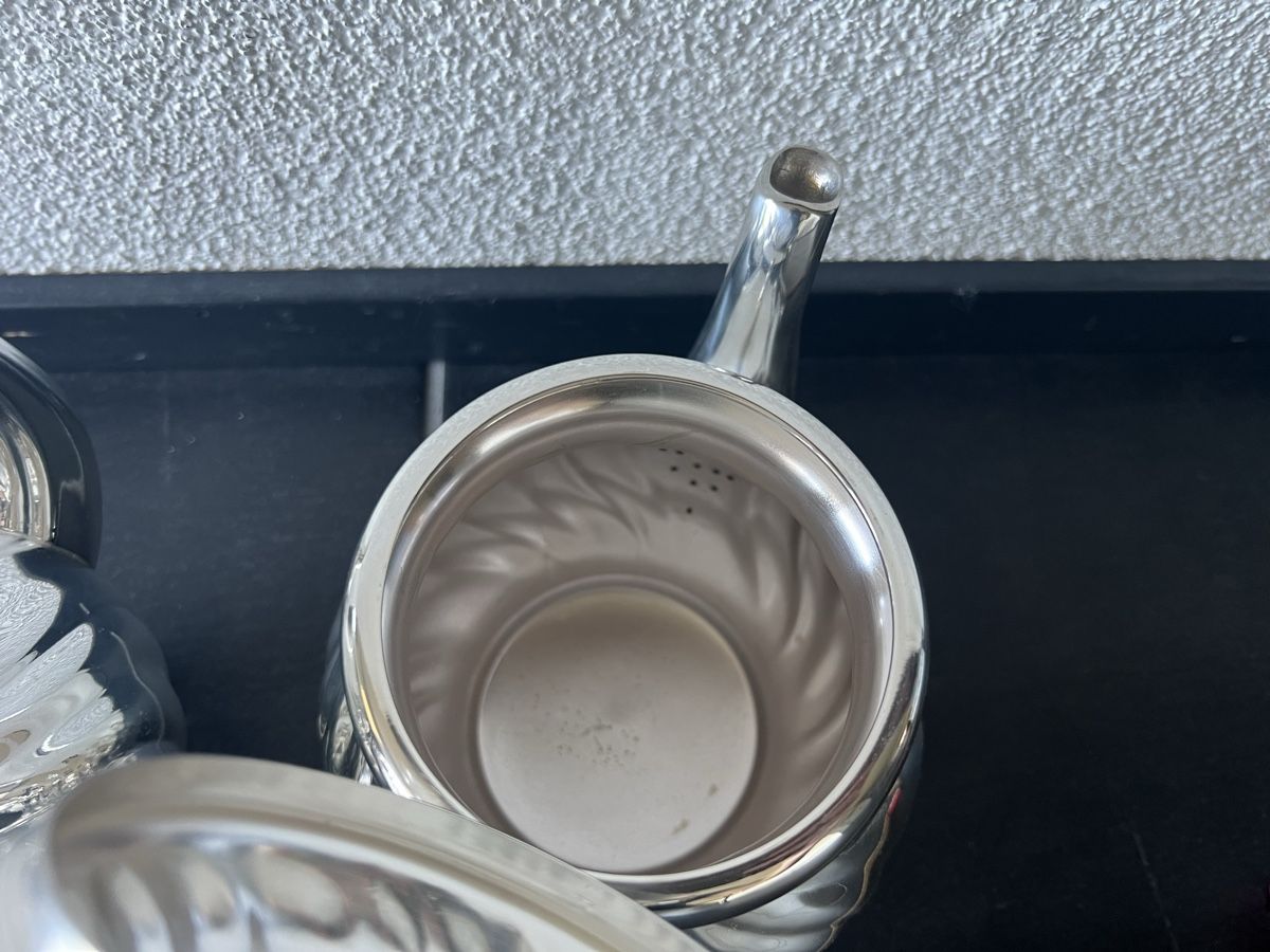 Set di piatti: Alpacca Tee-/Kaffeeservice, versilbert, vintage, komplett – Usato da Perlen venduto da Chregle1 7
