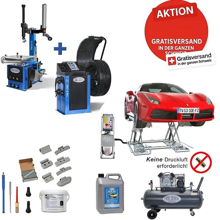 Twin Busch Piattaforme elevatrici & Crick: 1 Meter Scherenlift Verzinkt Werkstatt Set Basic – Nuovo e nell'imballaggio originale da Rüthi (Rheintal) venduto da Toptool-3