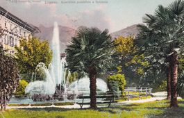Lugano Giardino publico e fontana 1906