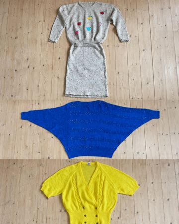 Lot 3 pièces vintage M – tricot fait main