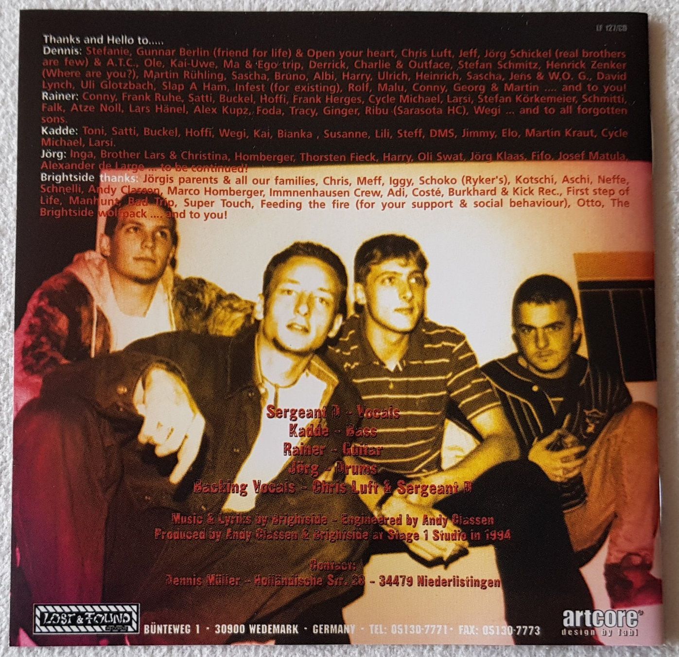 CD: Brightside – Face The Truth - CD - 1994 - First Press – Usato da Uster venduto da Zardodel 4
