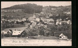 AK Teufen, Gesamtansicht des Ortes, 1902