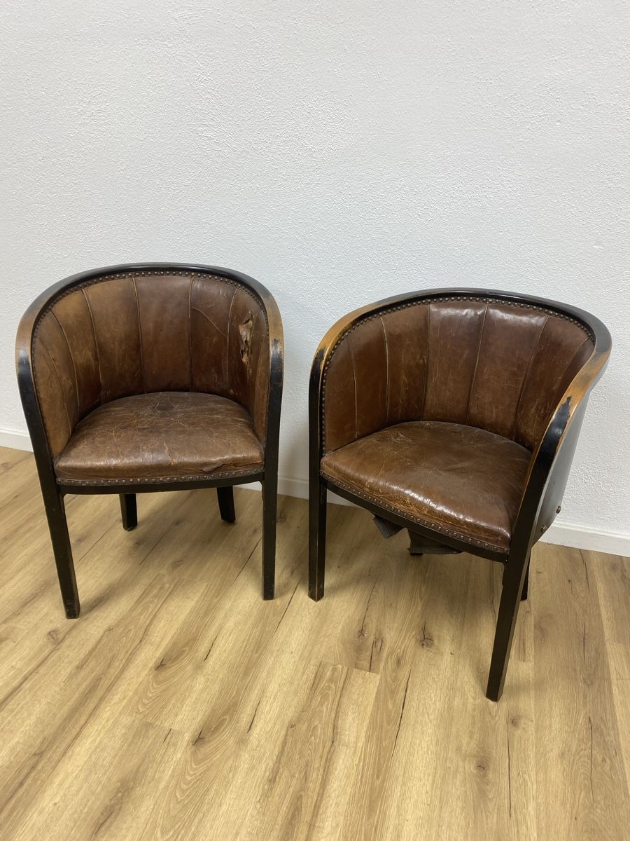 Thonet Poltrone: Zwei Thonet Ledersessel – Usato da Basel venduto da MoebelSackmann 1