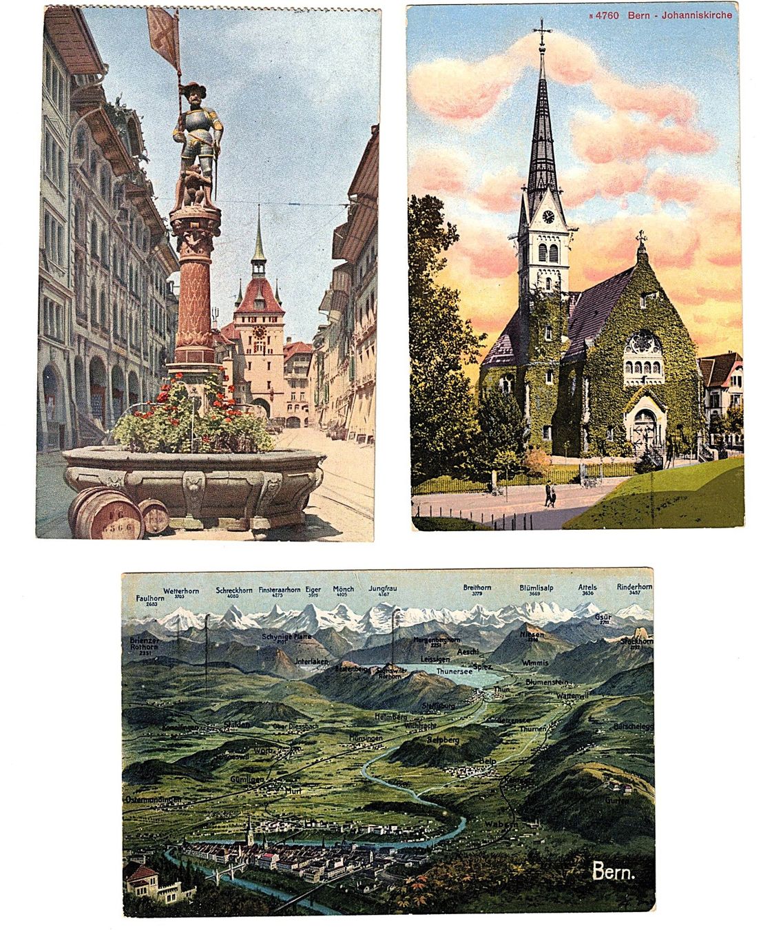 Cartoline postali: 6 Ansichtskarten Bern gelaufen - 1920er Jahre – Usato da Gossau ZH venduto da granby