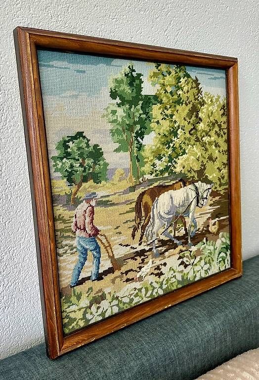 Dipinti: Gobelin Bild, Tableau en tapisserie brodée – Usato da Couvet venduto da nay_prh5 2