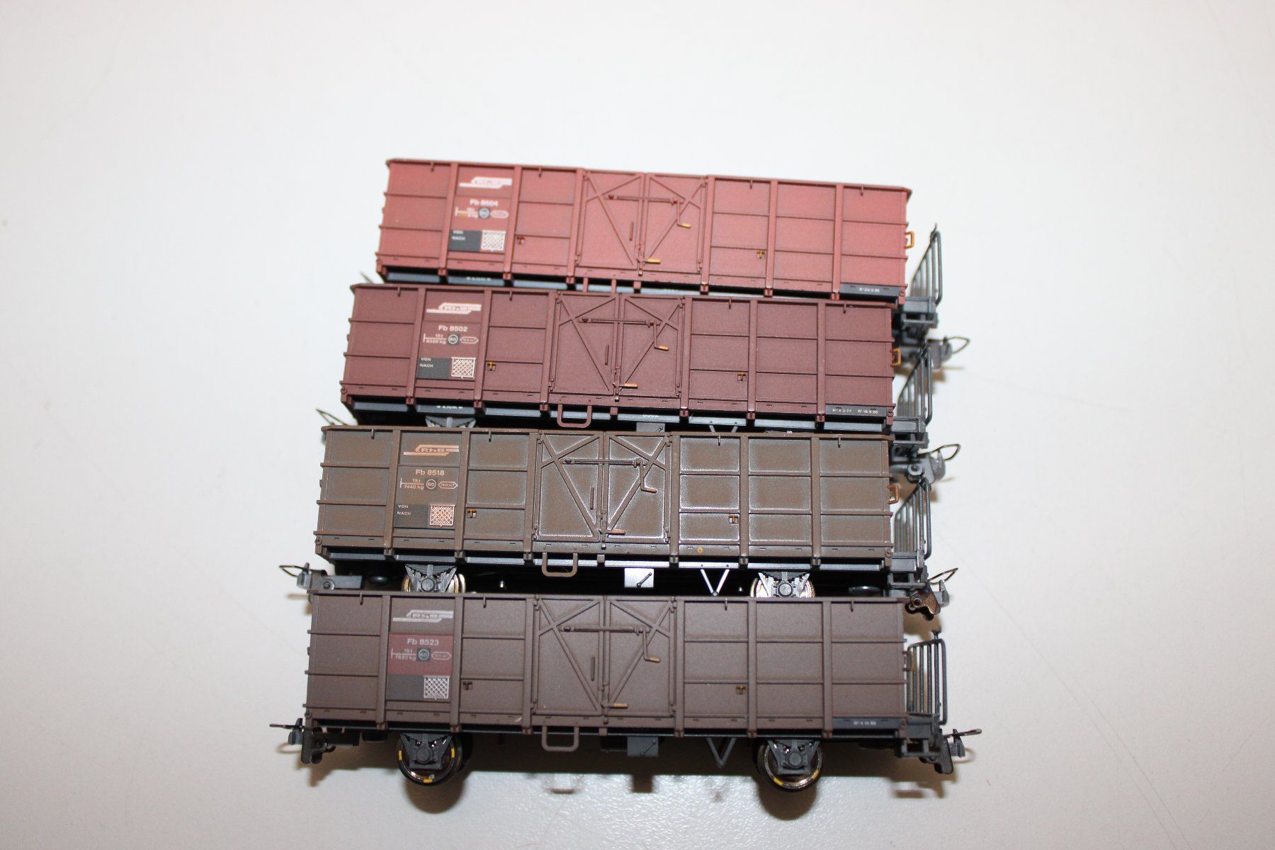 Bemo Modellini di ferrovie: BEMO 7455 100 RhB Offene Güterwagen Set DC H0m mit OVP – Usato da Basel venduto da mhmarken 1