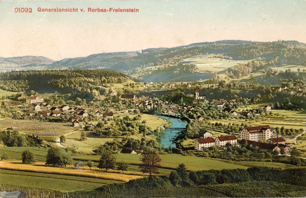 Cartoline postali: Rorbas-Freienstein  ZH  -  Generalansicht    um 1911 – Usato da Brig venduto da Valcards54