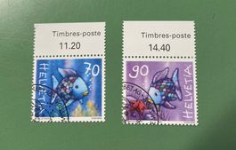 Schweizer Briefmarken Regenbogenfische 70/90 Rappen