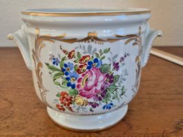 Cache-pot porcelaine de Couleuvre,  décors or fin  V3