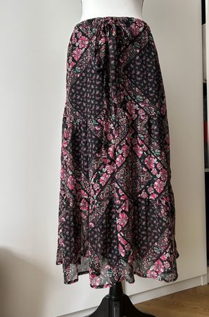 Nulu Sheer Midi Skirt  - Stunning Floral Design, Size XL