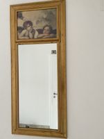 Shabby Barock Vintage Gold Wandspiegel mit Engel Bild Holzra