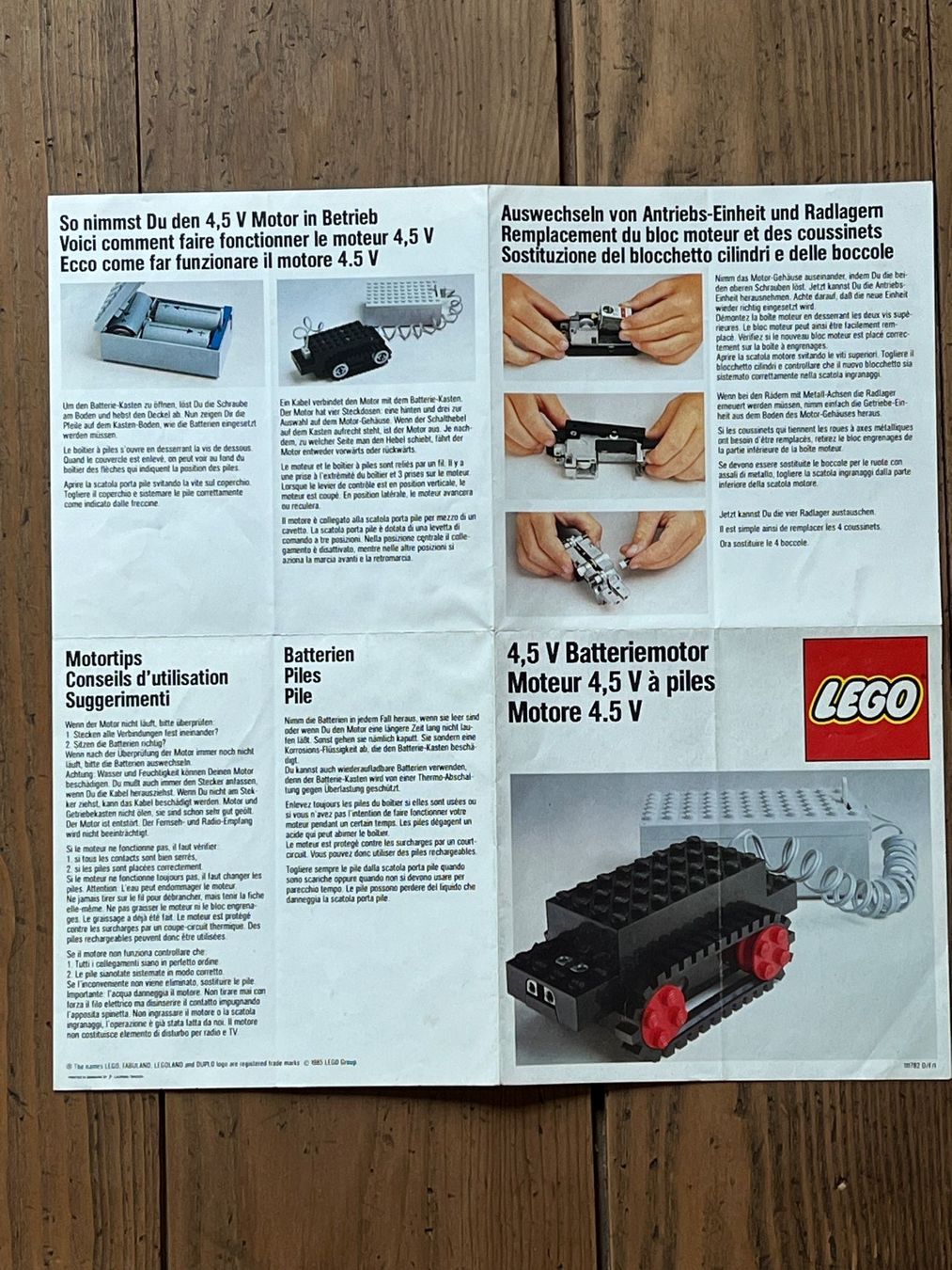 Lego Giocattoli: LEGO Broschüre 4.5V Motor – Usato da Winterthur venduto da Wusa01