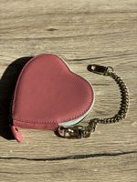Herziges Portemonnaie in Herzform mit Kette, Rosa