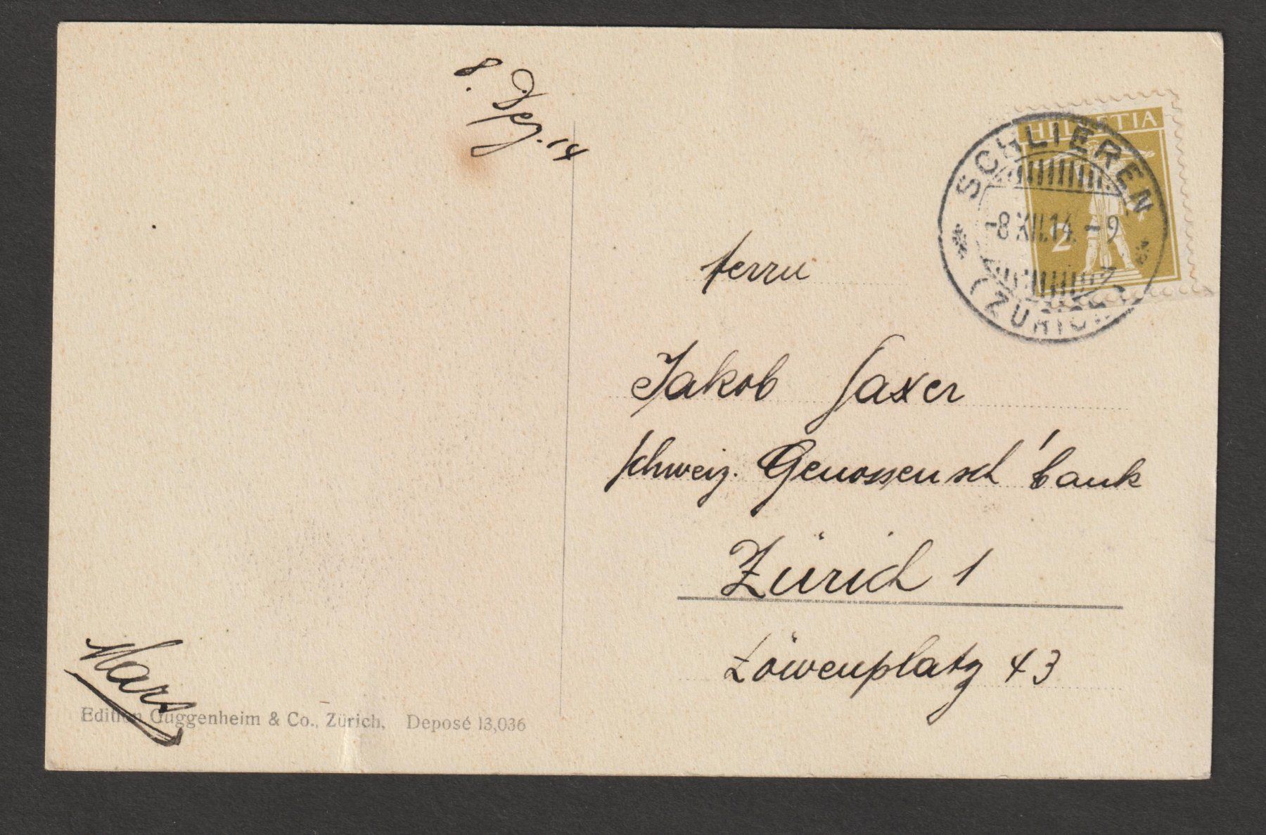 Cartoline postali: WK1 Truppenführer Nr. 16 – Usato da Siebnen venduto da Fstaehli 1