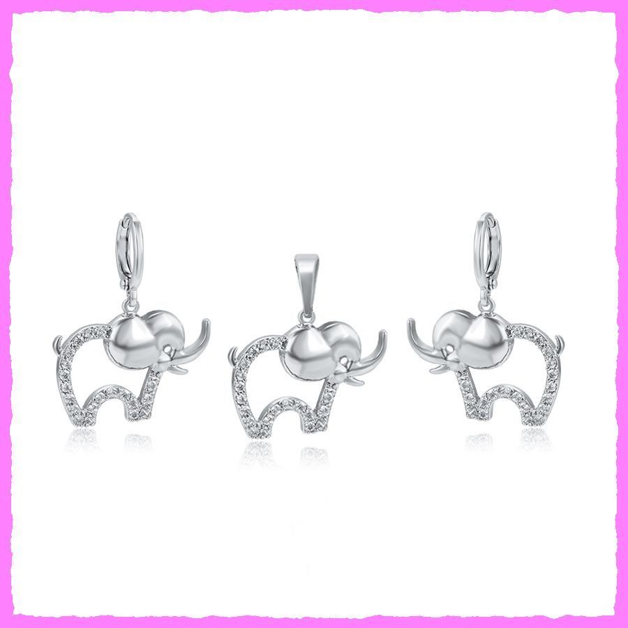 Ciondoli: Bezauberndes Elefanten Set mit Zirkonia – Nuovo e nell'imballaggio originale da Oberglatt ZH venduto da Diamond-Girl