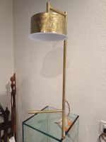 Rare 60er Designer Hut Tischlampe aus Messing