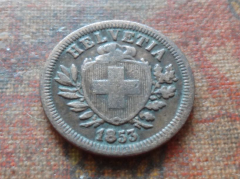 Tutti le monete: 1 Rp. 1853 – Usato da Romanel-sur-Lausanne venduto da Swift13