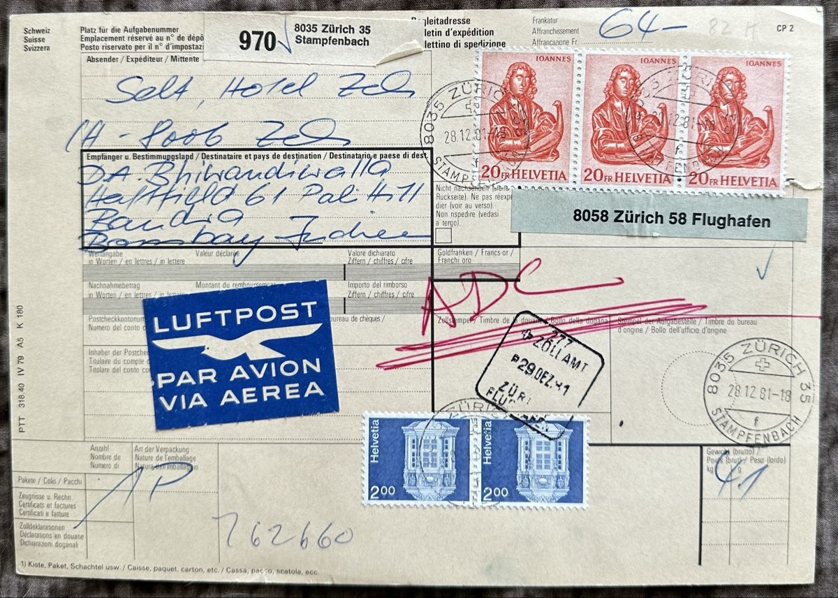 Tous les timbres: Begleitschein mit schöner Frankatur – D'occasion à Duebendorf par Fczfanrobi