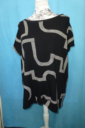 STREET ONE SHIRT GR 44 SCHWARZ WEISS NEU VISCOSE SÜSS SOMMER
