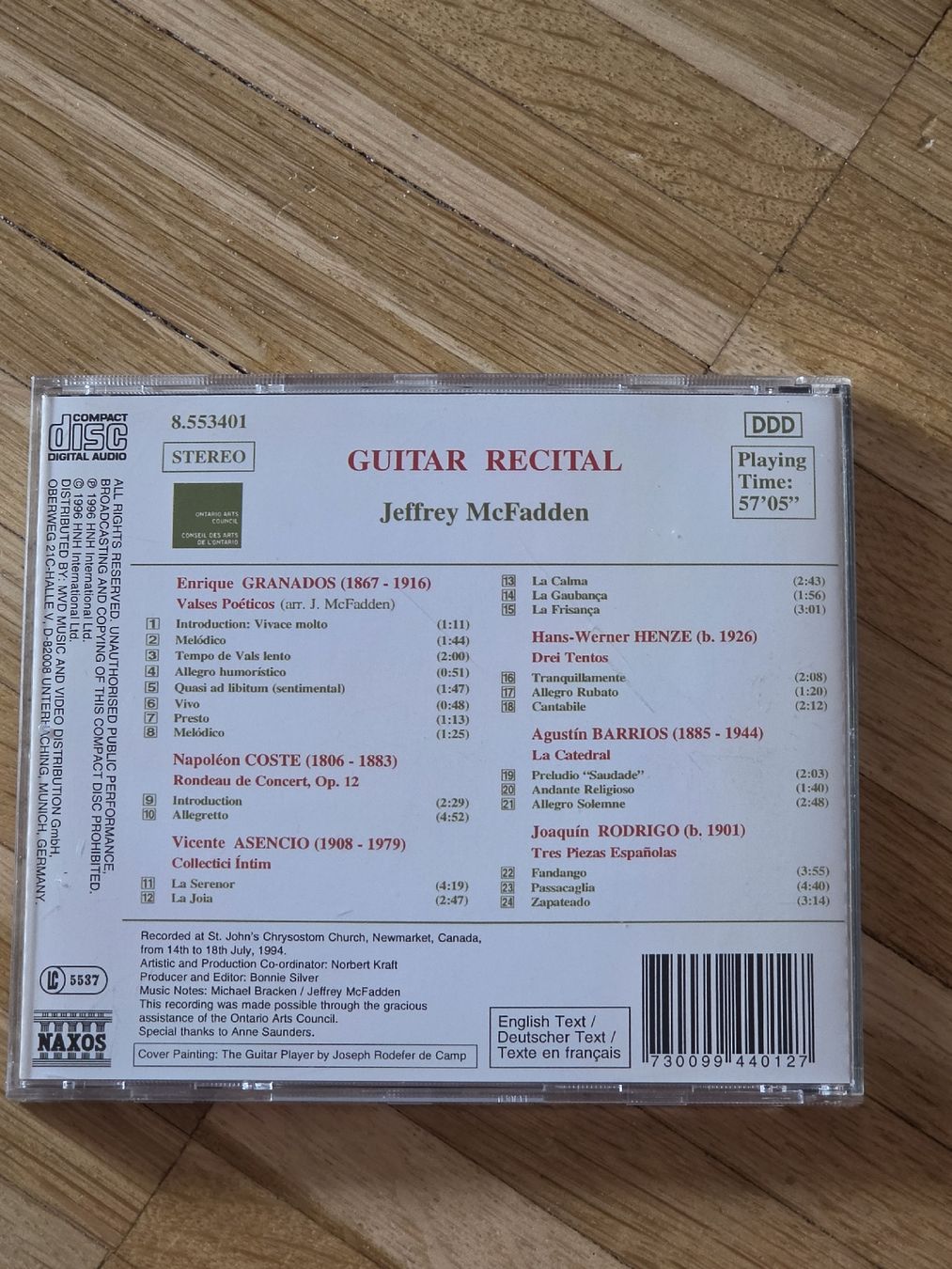 CDs: CD: Jeffrey McFadden Guitar Recital – Gebraucht aus Aesch BL von immon 1