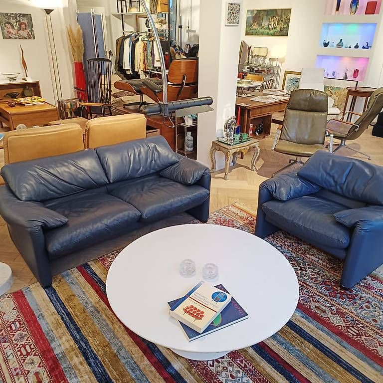 Cassina Divani: Cassina Maralunga Sofa + Sessel  Leder – Usato da Zürich venduto da style-and-design.zh 4