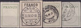 1911-62, Kleines Lot mit 4 verschiedene Francozetteln