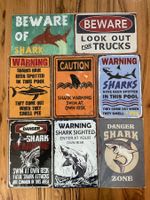 Blechschild / Vintage / Strand / Shark / Haifisch