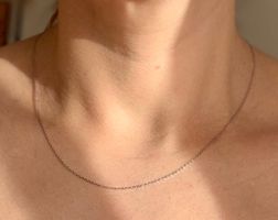 Kette 40+5cm Halskette 925 Silber rhodiniert fein Ankerkette