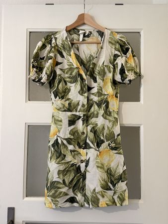 H&M Kleid, Gr. XS,  Zitronen-Muster, Top Zustand