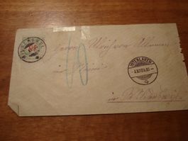 Brief 1884, Austaxiert nach Wilderswyl, 10 Rp Taxmarke