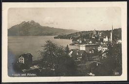 AK Weggis, Teilansicht mit Pilatus