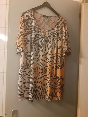 Damen TShirt  bedruckt orange-weiss Grösse 46 