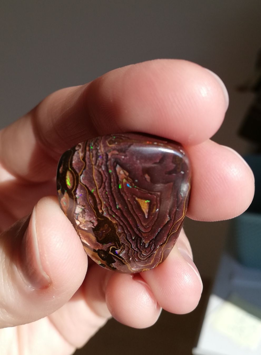 Pietre preziose: Grosser wunderschöner Australischer Boulderopal Anhänger – Nuovo e nell'imballaggio originale da Bärau venduto da thunja 2