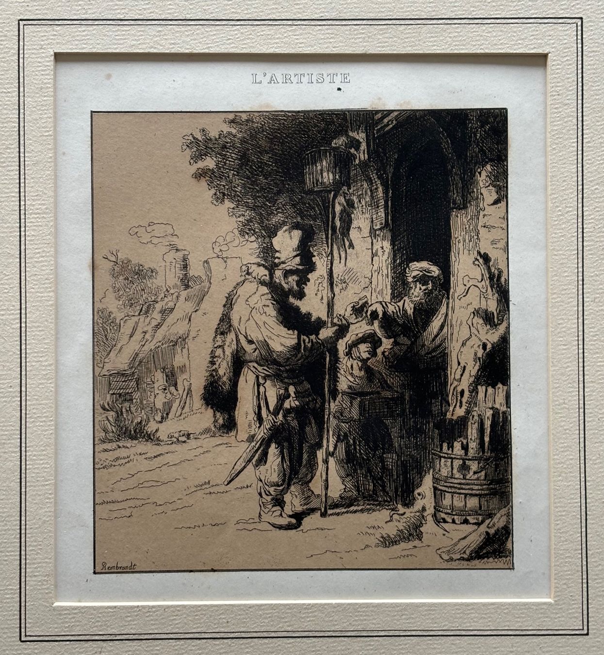 Dipinti: nach Rembrandt, Antike Radierung oder Litho, Passepartout – Usato da Frauenfeld venduto da Merk52