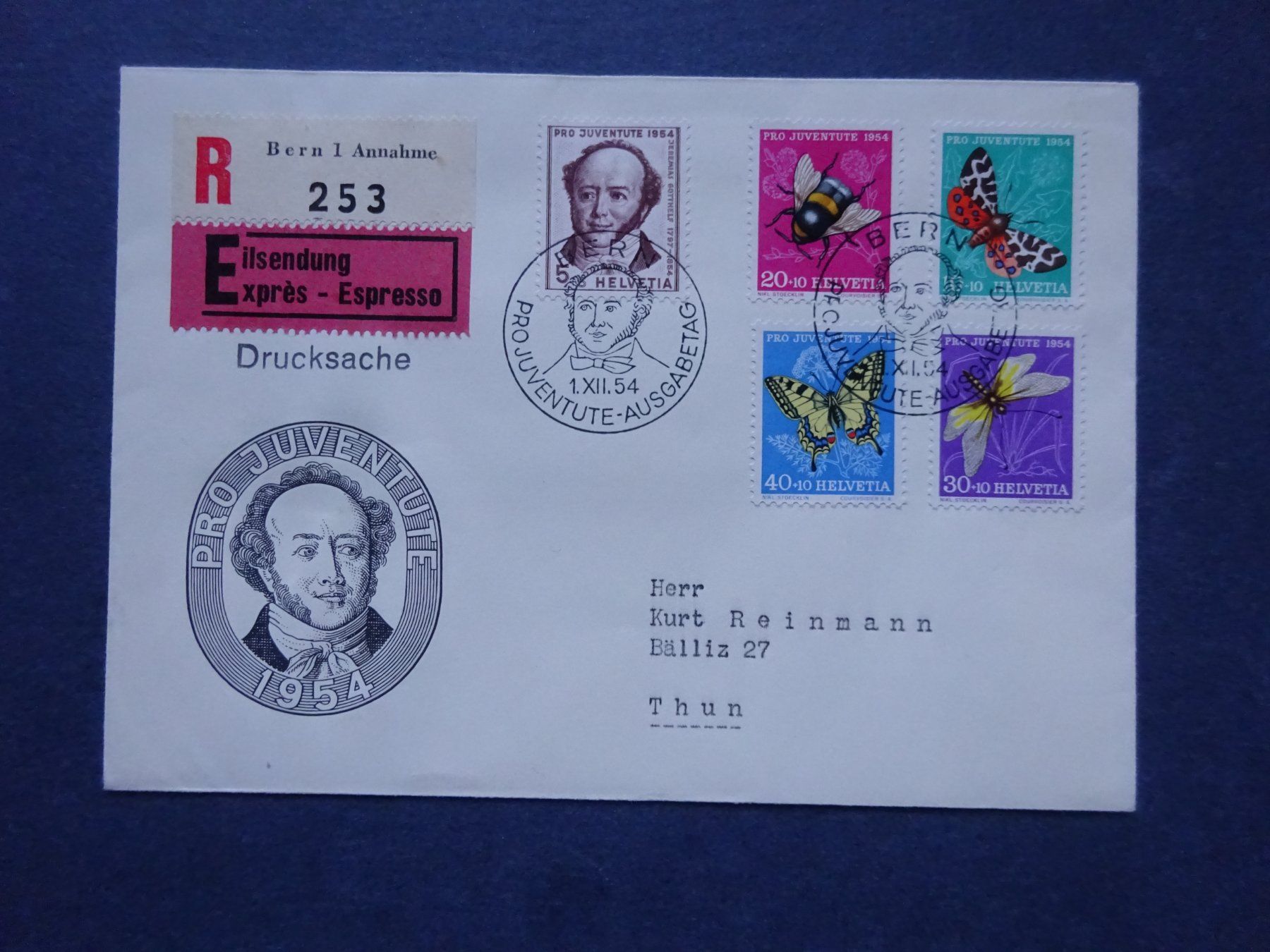 Alle Briefmarken: 1954 Pro Juventute FDC – Gebraucht aus Appenzell-Steinegg von adi1975