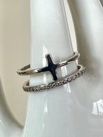 925 Silberring wandelbar 2 Designs & Zirkonia Unisex Gr. 58