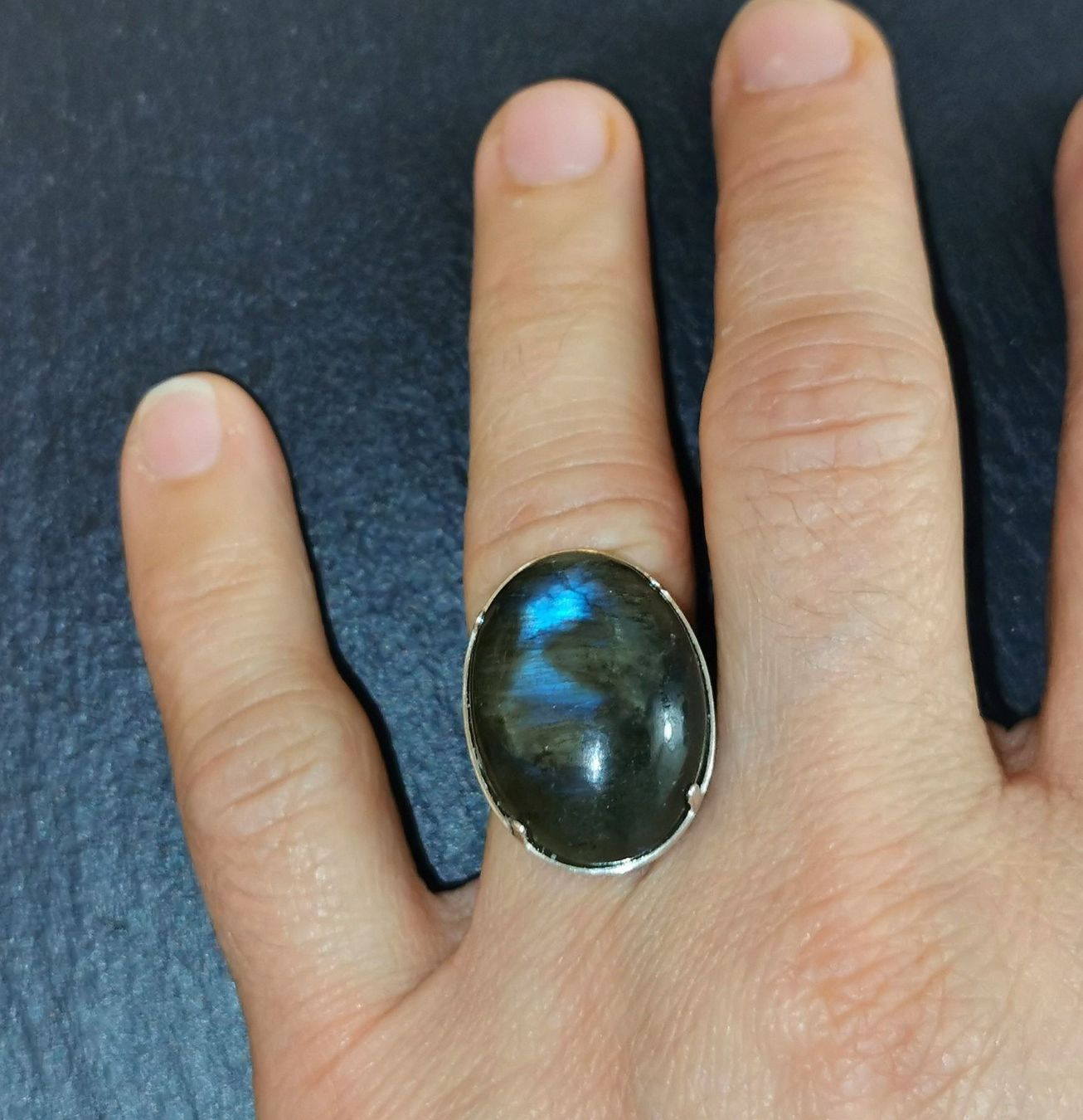 Anelli: Bague en Argent 925 et Labradorite – Nuovo e nell'imballaggio originale da Veyrier venduto da Leilazizou 2