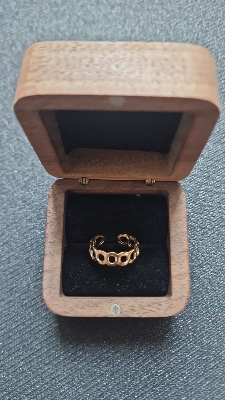 Anelli: Ring chromstahl, goldfarbend Grösse 53 – Nuovo (secondo la descrizione) da St.Gallen venduto da Dombidor