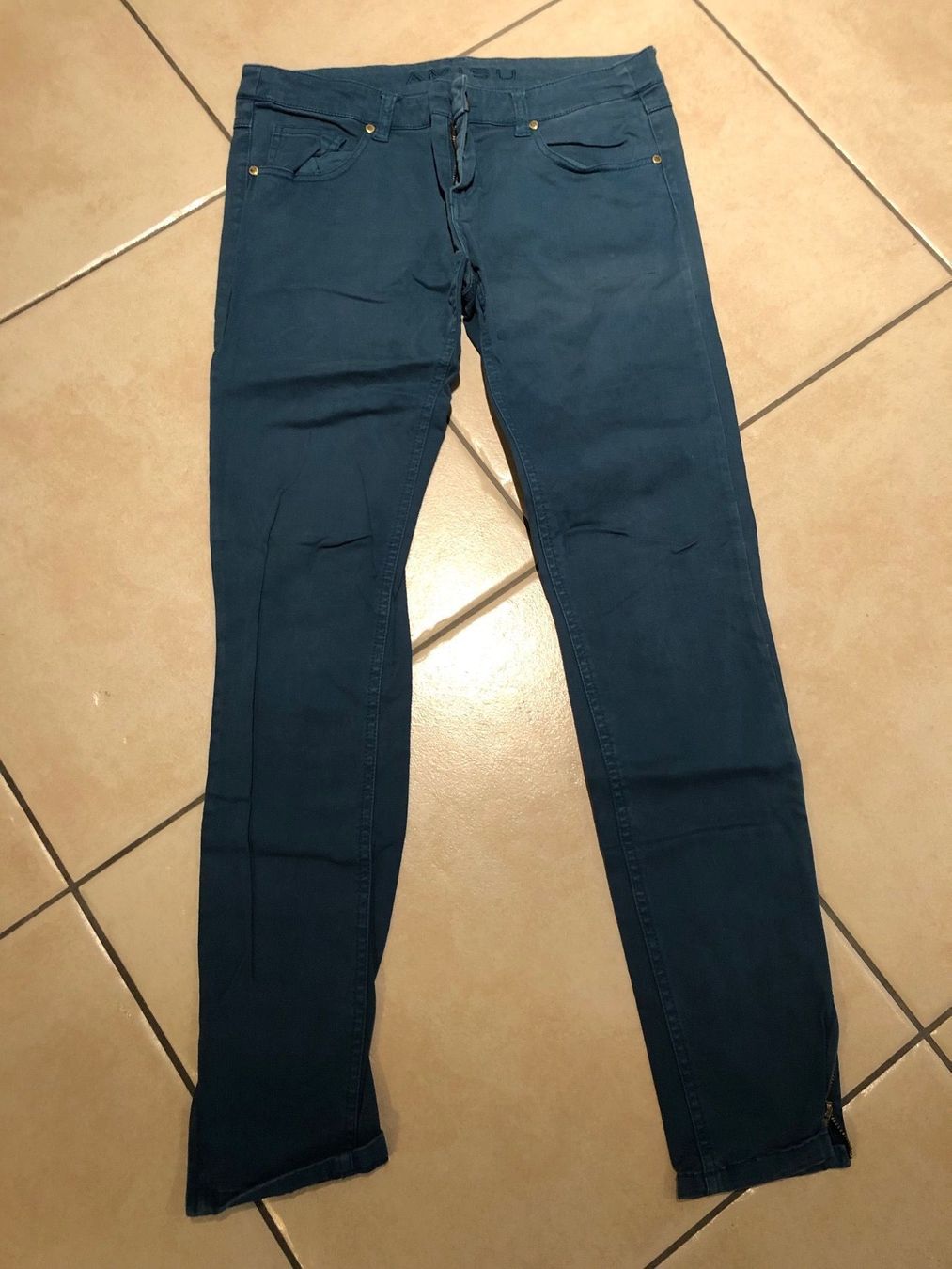 Pantaloni: Stoffhose blau/türkis, 36 – Usato da aarau venduto da A.Naef
