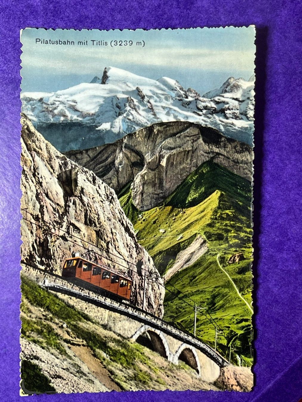 Ansichtskarten: Pilatusbahn mit Titlis – Gebraucht aus Steg VS von danwer74