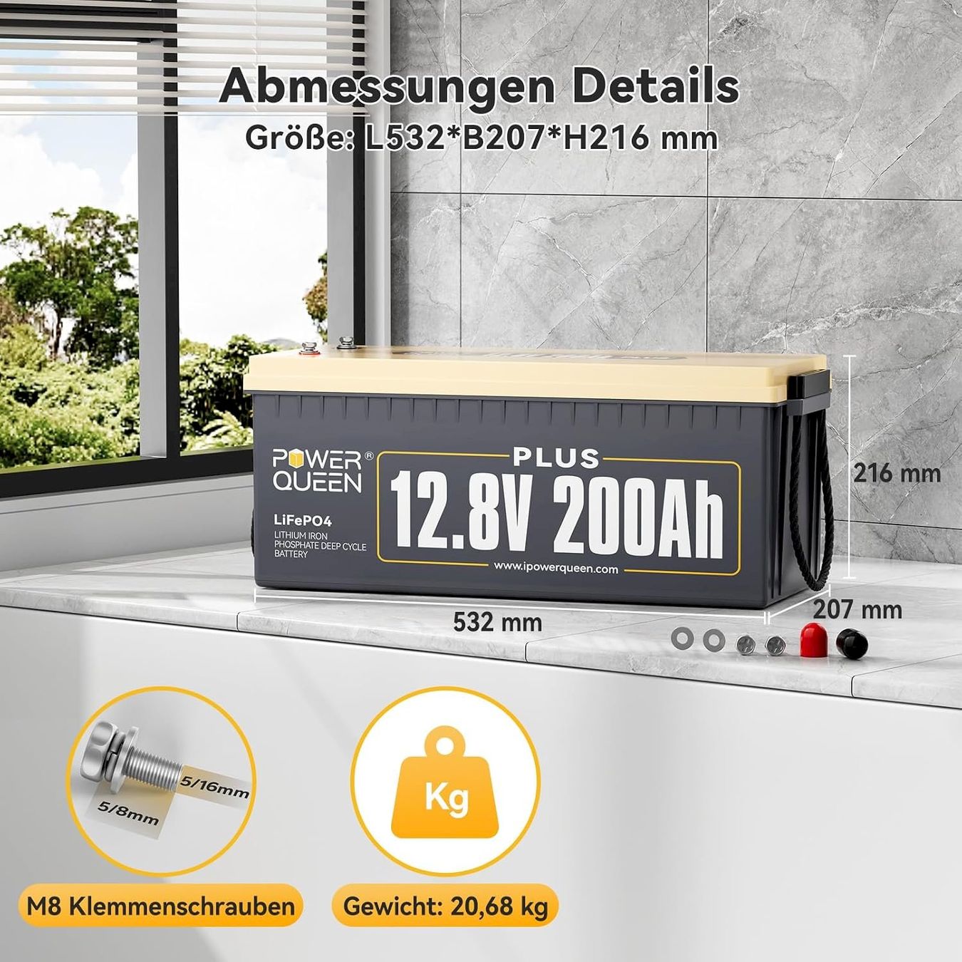 Batterie: Power Queen 12V 200Ah Plus Batterie – Nuovo e nell'imballaggio originale da Bottighofen venduto da zaap 1