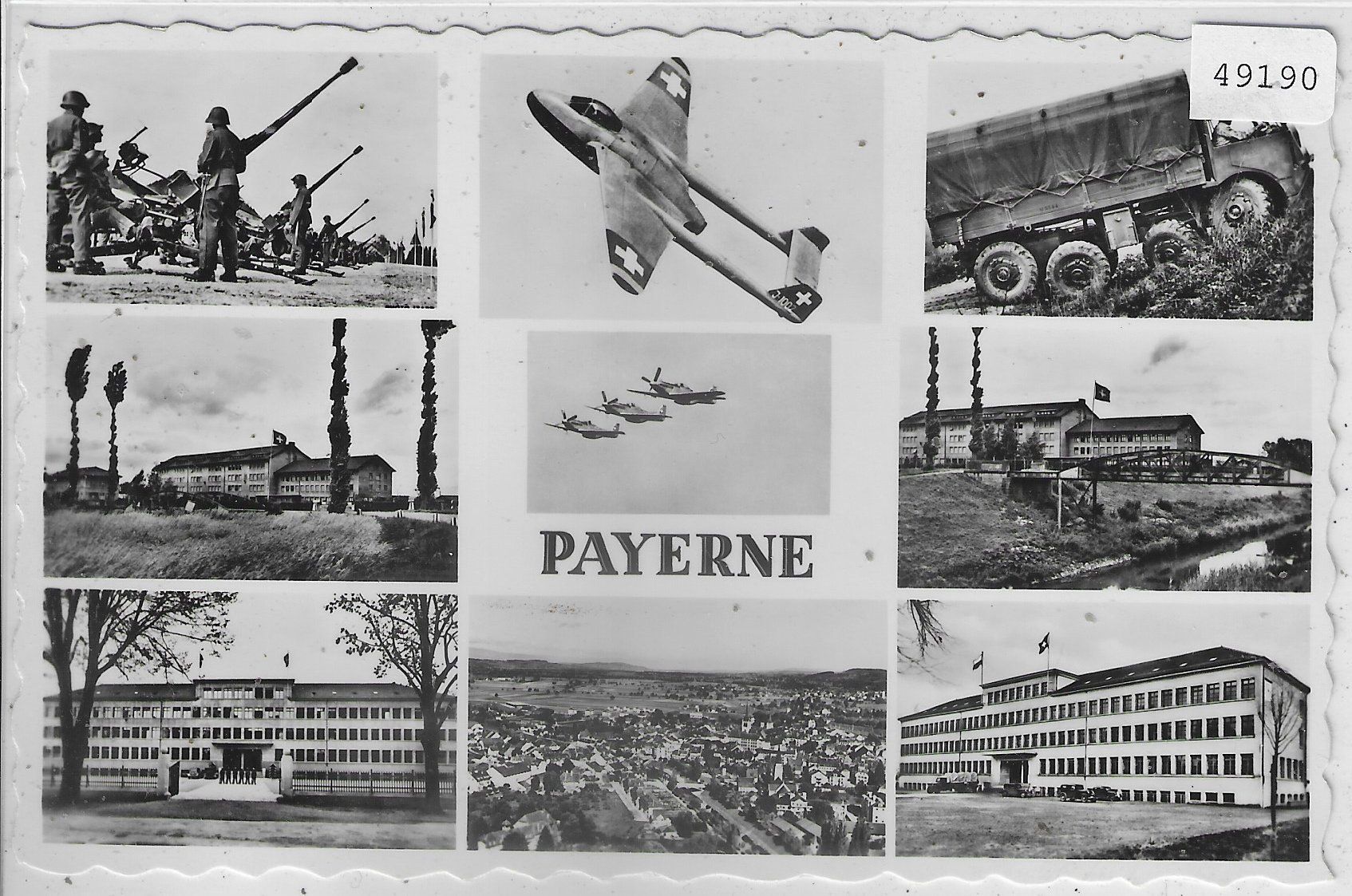 Cartes postales: Payerne - Kaserne, Hunter, LKW - Multiview – D'occasion à Ettingen par Kartenplanet