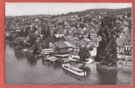 Erlenbach - Hotel Schönau mit Schiff - Flugaufnahme ca. 1955