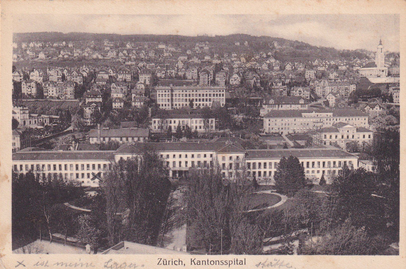 Cartoline postali: Zürich Kantonsspital  1927 – Usato da Cormoret venduto da Pascalll2001