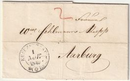 Vorphilabrief von KREUZSTRASSE 1 NOV. 1848 nach Aarburg